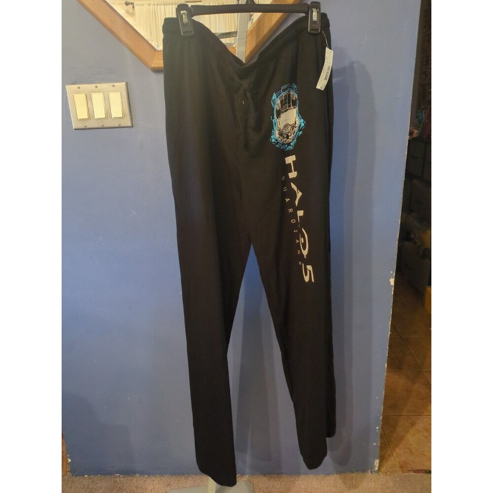 men's XL Halo 5 Guardians Straight Leg Black Lounge Pants Pants New gaming PJs